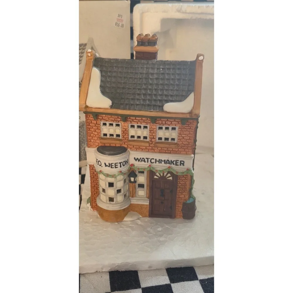 Dept 56 Dickens Village Geo Weeton Watchmaker 1988 Lighted Tested Box‎